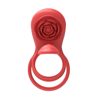 Adam & Eve VIBRATING ROSE GIRTH ENHANCER - Red USB Rechargeable Vibrating Cock & Ball Rings - J660 6000