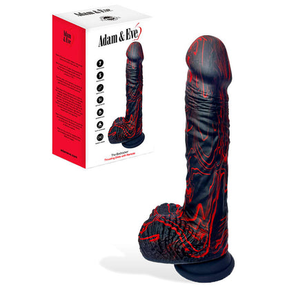 Adam & Eve THE BEDROCKER - Black/Red 22.6 cm USB Rechargeable Thrusting Dildo with Wireless Remote - J840 1300