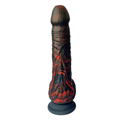 Adam & Eve THE BEDROCKER - Black/Red 22.6 cm USB Rechargeable Thrusting Dildo with Wireless Remote - J840 1300