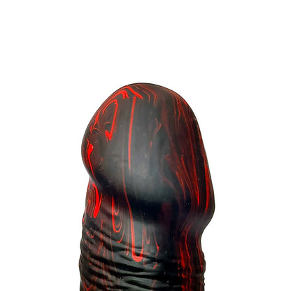Adam & Eve THE BEDROCKER - Black/Red 22.6 cm USB Rechargeable Thrusting Dildo with Wireless Remote - J840 1300