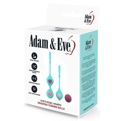 Adam & Eve EVES KEGEL HEARTS - Teal Weighted Kegel Balls - Set of 2 - L030 9000