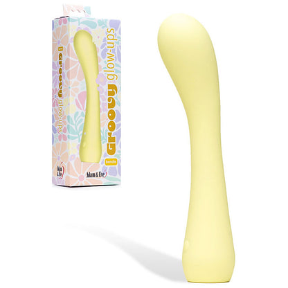 Adam & Eve GROOVY GLOW-UPS Bendie - Yellow 18.4 cm USB Rechargeable G-Spot Vibrator - L180 7000