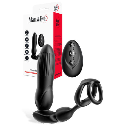 Adam & Eve THE GREAT EXPANDER - Black 14 cm USB Rechargeable Thrusting & Expanding Prostate Massager with Wireless Remote - L253 8000
