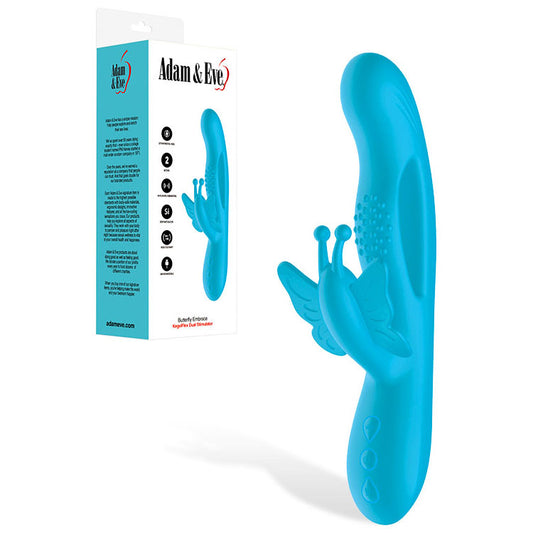 Adam & Eve BUTTERFLY EMBRACE - Blue - Blue 24.1 cm USB Rechargeable Butterfly Vibrator - L335 4600