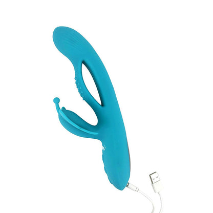 Adam & Eve BUTTERFLY EMBRACE - Blue - Blue 24.1 cm USB Rechargeable Butterfly Vibrator - L335 4600