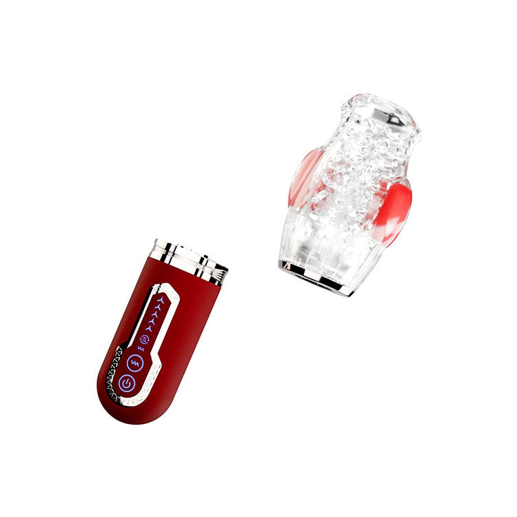 Adam & Eve PLEASURE PRO 3000 - Clear/Red USB Rechargeable Thrusting & Rotating Auto Stroker-L432 6000