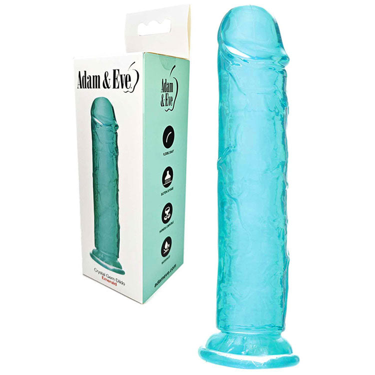 Adam & Eve CRYSTAL GEM Dildo - Emerald - Green 19.8 cm Dildo - L671 0600