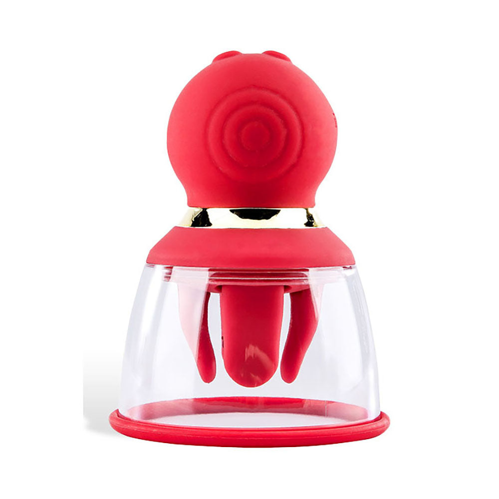 Adam & Eve SQUEEZE-N-PLEASE Pump - Red - Red USB Rechargeable Vaginal Pump with Massaging Tongue and Fingers - L685 6000