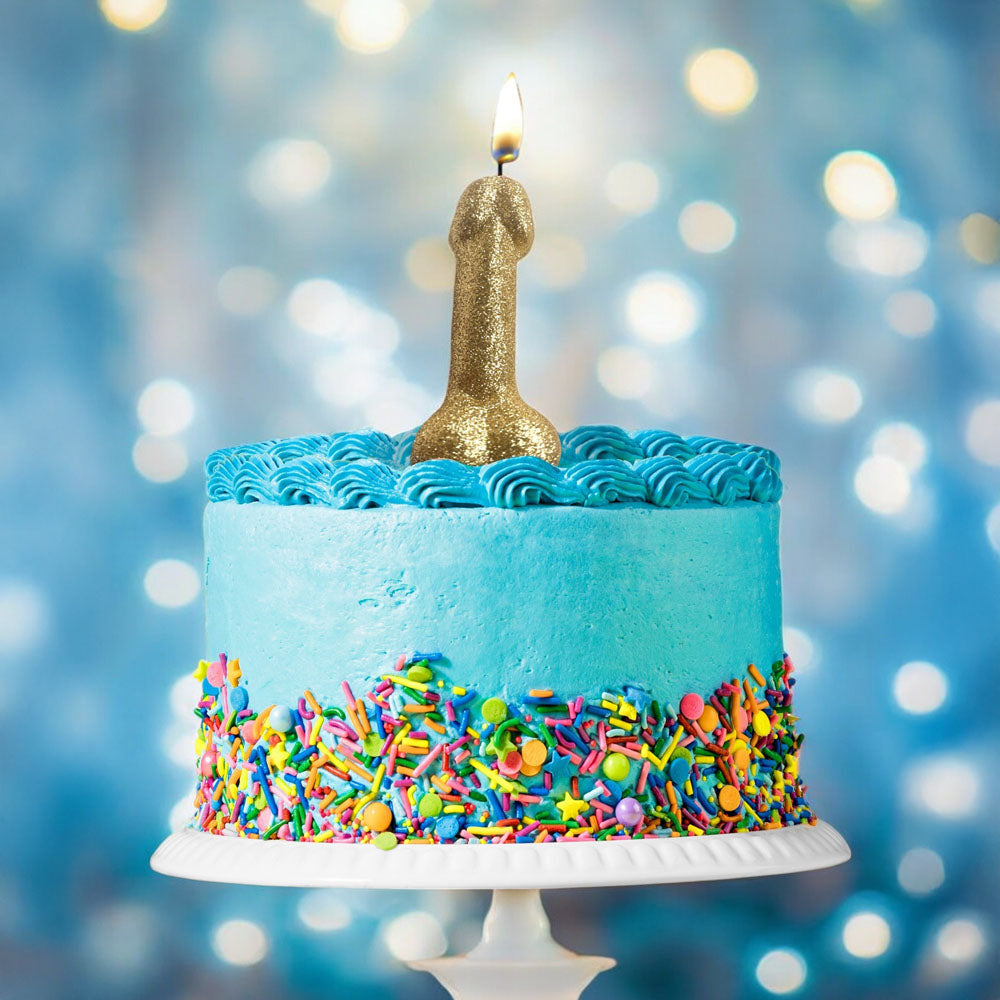 Glitterati Gold Glitter Penis Candle - Gold 10 cm Penis Party Candle-LGCP.1243