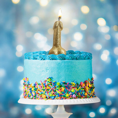 Glitterati Gold Glitter Penis Candle - Gold 10 cm Penis Party Candle-LGCP.1243