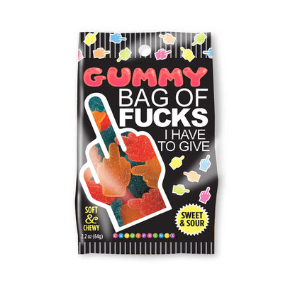 Gummy Bag Of Fucks I Have To Give - Soft & Chewy Sour Gummy Lollies - 64 gram Bag-LGCP.1255