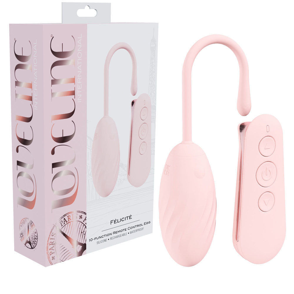 LOVELINE Felicite - Pink - Pink USB Rechargeable Vibrating Egg with Wireless Remote-LOVU055PNK