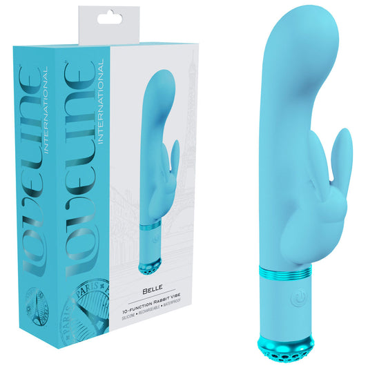 LOVELINE Belle - Blue - Blue 15.6 cm USB Rechargeable Rabbit VIbrator-LOVU062BLU