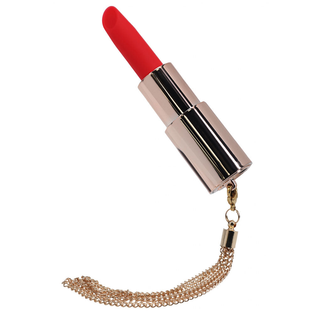 LOVELINE Sparkle - Red 8.3 cm USB Rechargeable Lipstick Vibrator - LOVU099IRI