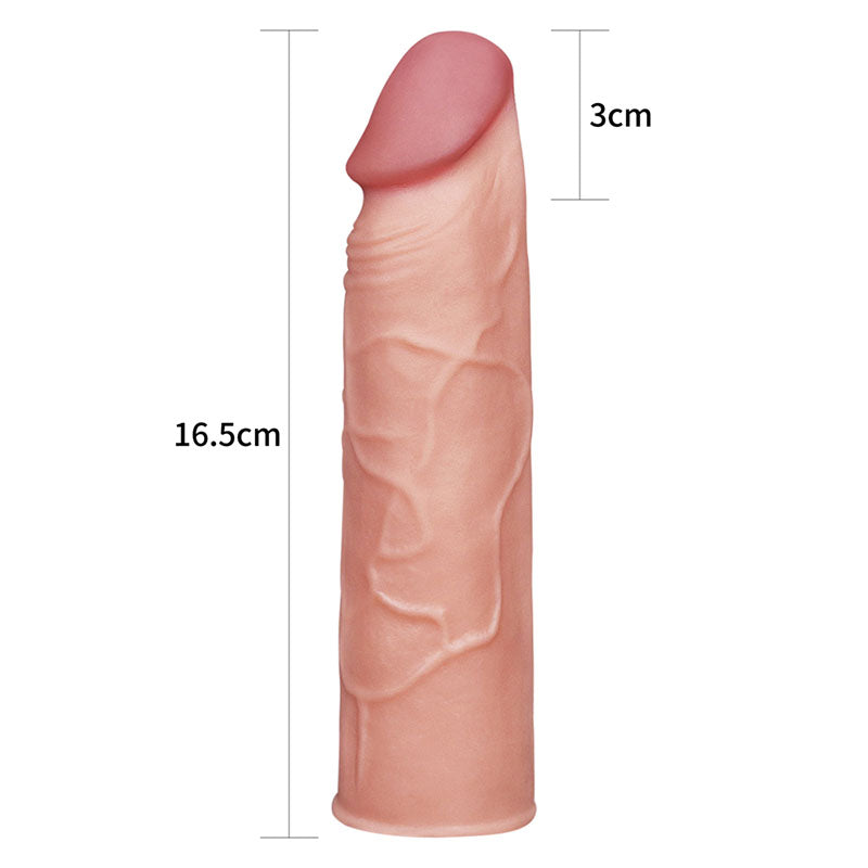 Pleasure X-Tender 1 Sleeve - Flesh 2.54 cm (1) Penis Extension Sleeve-LV1050F