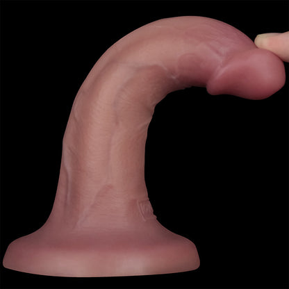 Dual Density Power Cock - 6 Inch Flesh - Flesh 16 cm USB Rechargeable Vibrating Dong-LV110201