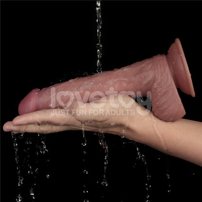 Dual Density Power Cock - 9 Inch Flesh - Flesh 23 cm USB Rechargeable Vibrating Dildo - LV110204