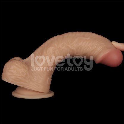 8.5 Inch Power Basics - Flesh 21.6 cm USB Rechargeable Vibrating Dong - LV111203
