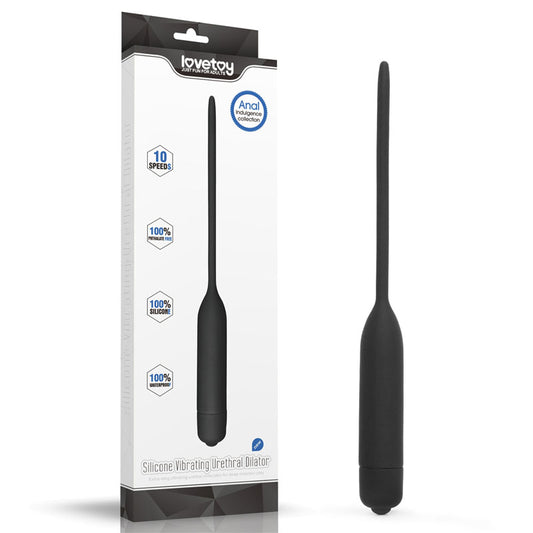 Ultimate Silicone Vibrating Urethral Dilator - Black Vibrating Urethral Sound-LV2610