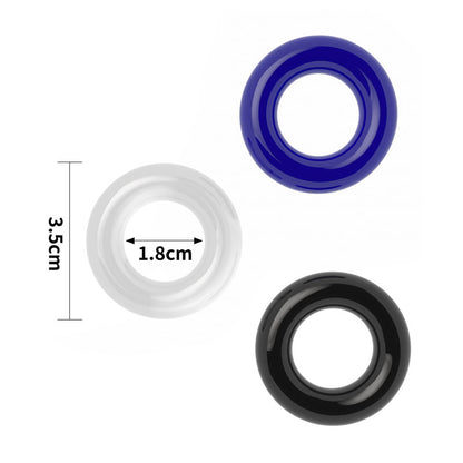 Power Plus Triple Donut Ring Set - Coloured Cock Rings - Set of 3-LV343001
