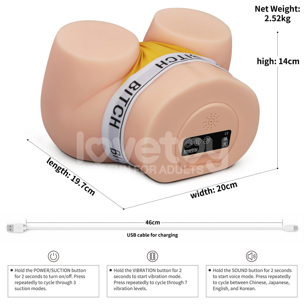 Streetgirls Sensation Pulse - Doggy - Flesh USB Rechargeable Vibrating Sucking & Moaning Doggy masturbator