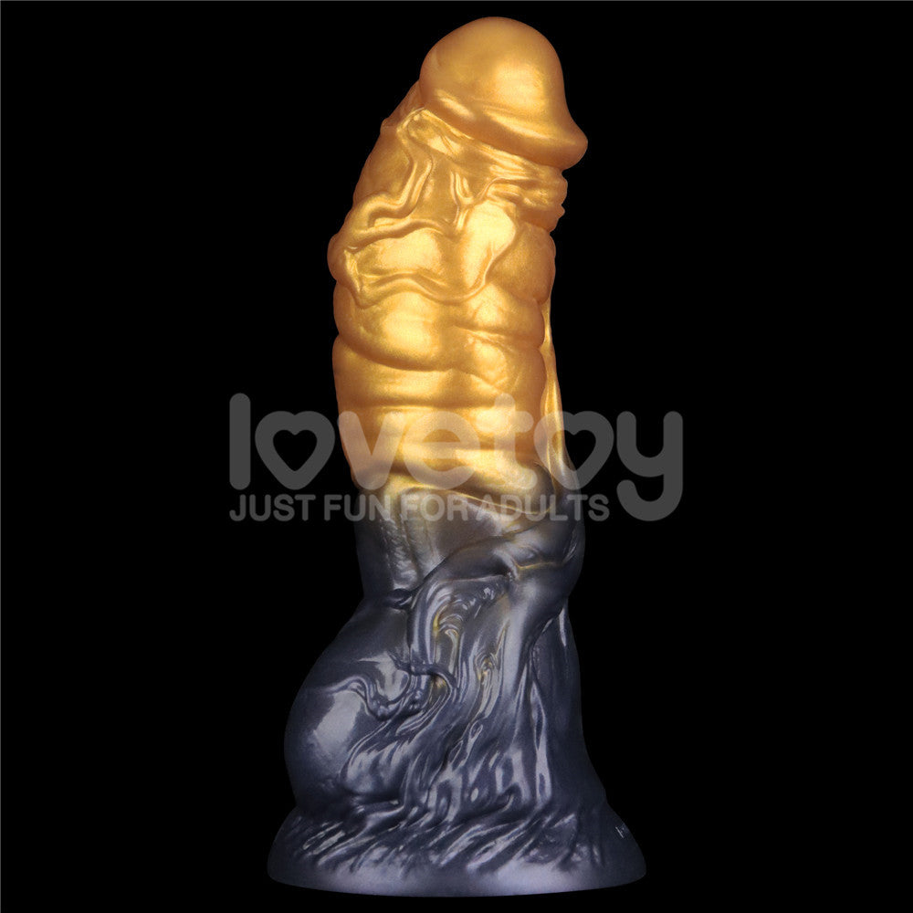 Aerosx 7.5 Inch Dual Density Inflatable Dildo - Gold/Blue 24 cm Inflatable Fantasy Dildo-LV416001