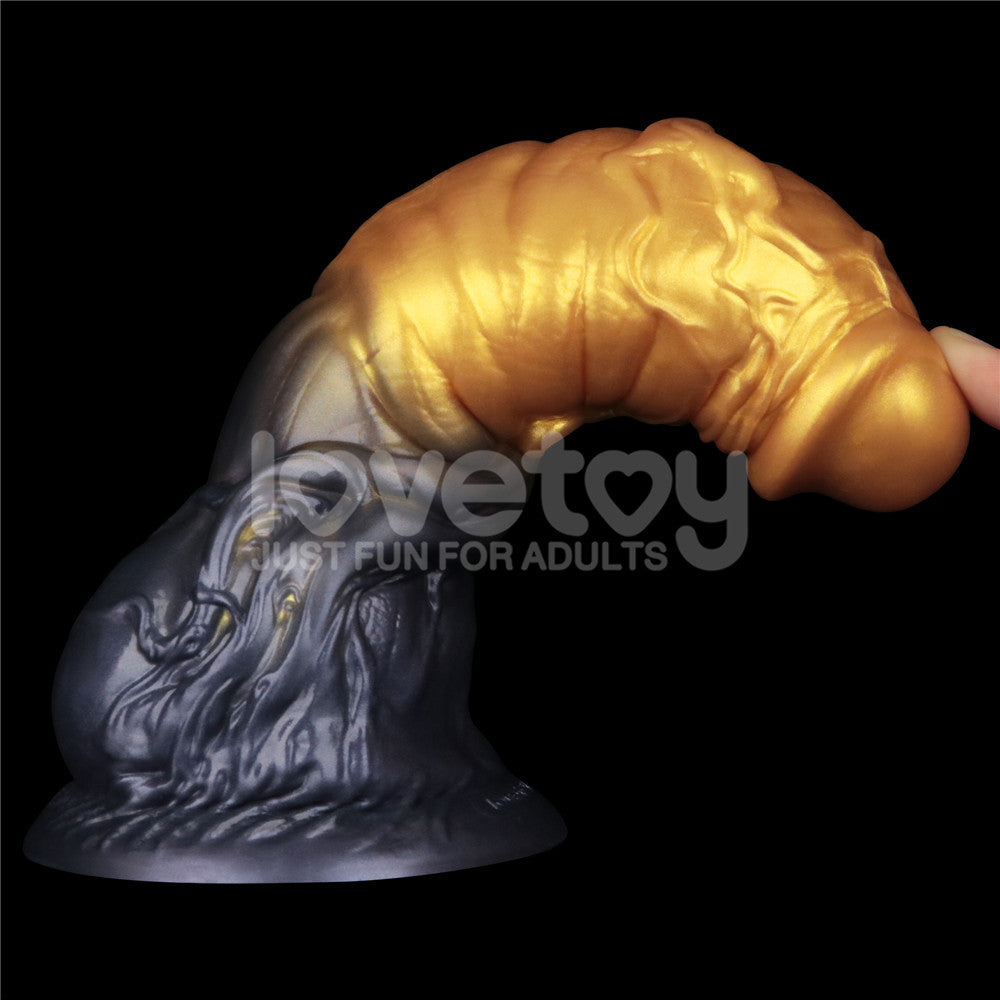 Aerosx 7.5 Inch Dual Density Inflatable Dildo - Gold/Blue 24 cm Inflatable Fantasy Dildo-LV416001