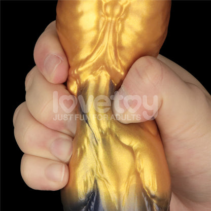 Aerosx 10 Inch Dual Density Inflatable Dildo - Gold/Blue 33 cm Inflatable Fantasy Dildo-LV416003