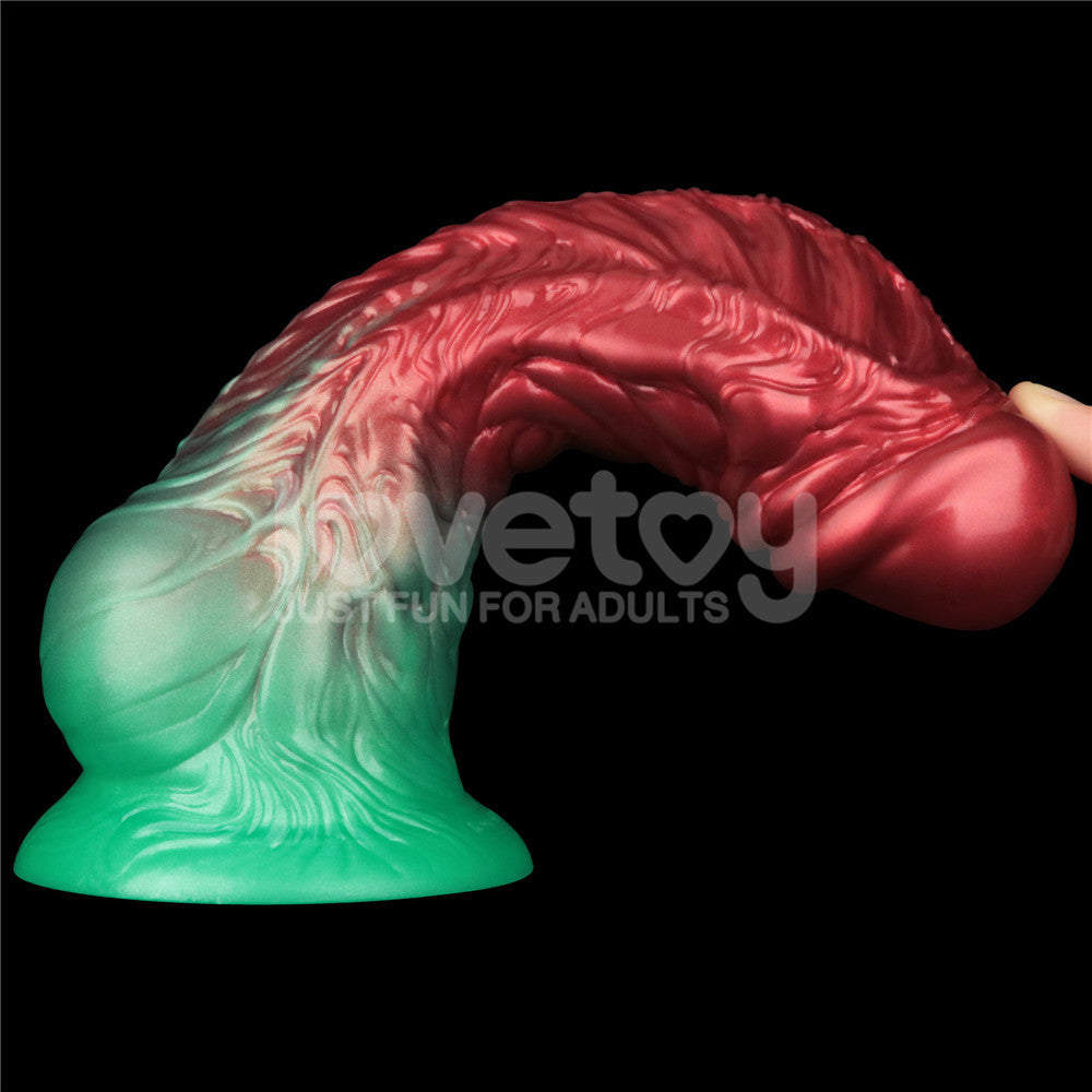 Aerosx 8 Inch Dual Density Inflatable Dildo - Red/Green 28 cm Inflatable Fantasy Dildo-LV416012
