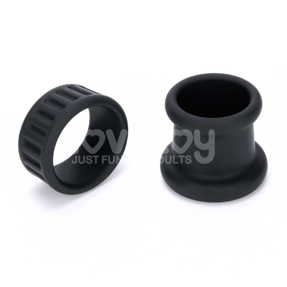 Pinnacle Pro Twin Grip Enhancer - Black Cock & Balls Ring-LV443021