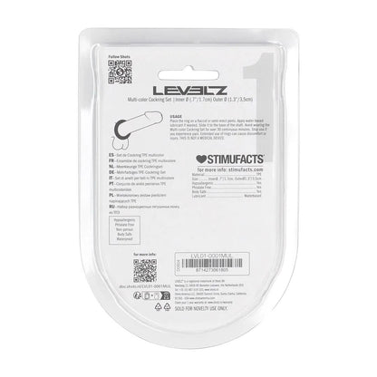 LEVELZ Multicolour Cock Ring Set - 4 Pack - Coloured Cock Rings - 4 Pack-LVL01-0001MUL