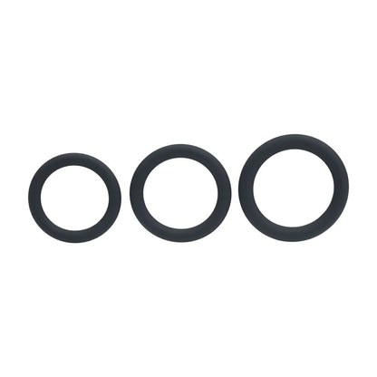 LEVELZ Classic Silicone Cock Ring Set - L/XL/XXL - Black Cock Rings - Set of 3 Sizes-LVL01-0007BLK