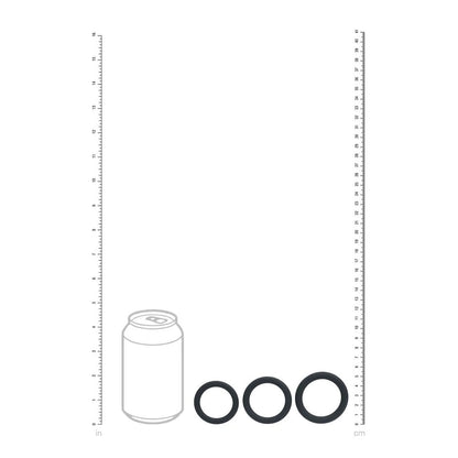 LEVELZ Classic Silicone Cock Ring Set - L/XL/XXL - Black Cock Rings - Set of 3 Sizes-LVL01-0007BLK
