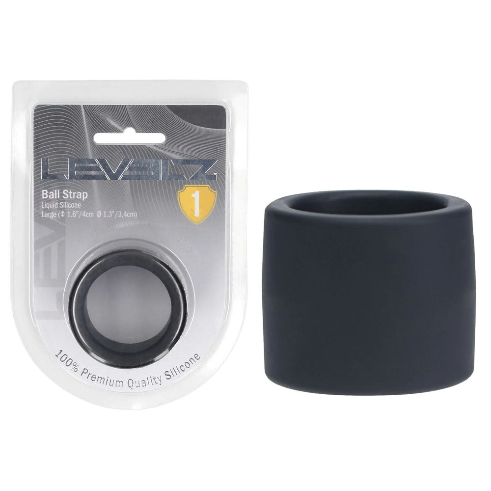 LEVELZ Liquid Silicone Ball Strap - L - Black - Black Ball Strap-LVL01-0019BLK
