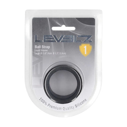 LEVELZ Liquid Silicone Ball Strap - L - Black - Black Ball Strap-LVL01-0019BLK