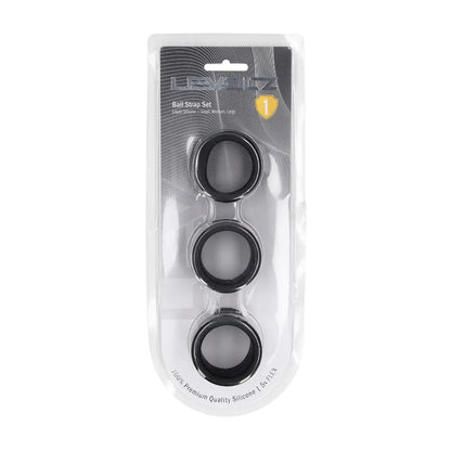 LEVELZ Liquid Silicone Ball Strap Set of 3 - Black - Black Ball Stretchers - Set of 3 Sizes-LVL01-0020BLK