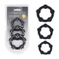 LEVELZ Beaded Silicone Cock Ring Set of 3 - Black - Black Cock Rings - Set of 3 Sizes-LVL01-0024BLK