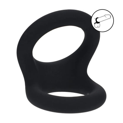 LEVELZ Double O Silicone Cock Ring - M - Black - Black Cock & Balls Rings-LVL01-0026BLK