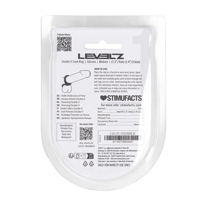 LEVELZ Double O Silicone Cock Ring - M - Black - Black Cock & Balls Rings-LVL01-0026BLK