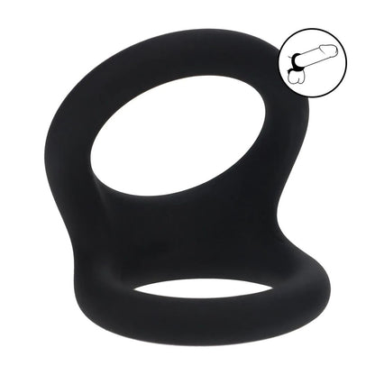 LEVELZ Double O Silicone Cock Ring - L - Black - Black Cock & Balls Rings-LVL01-0027BLK