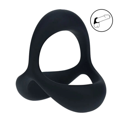 LEVELZ Tri O Ergo Silicone Cock Ring - Black - Black Cock & Balls Rings-LVL01-0033BLK