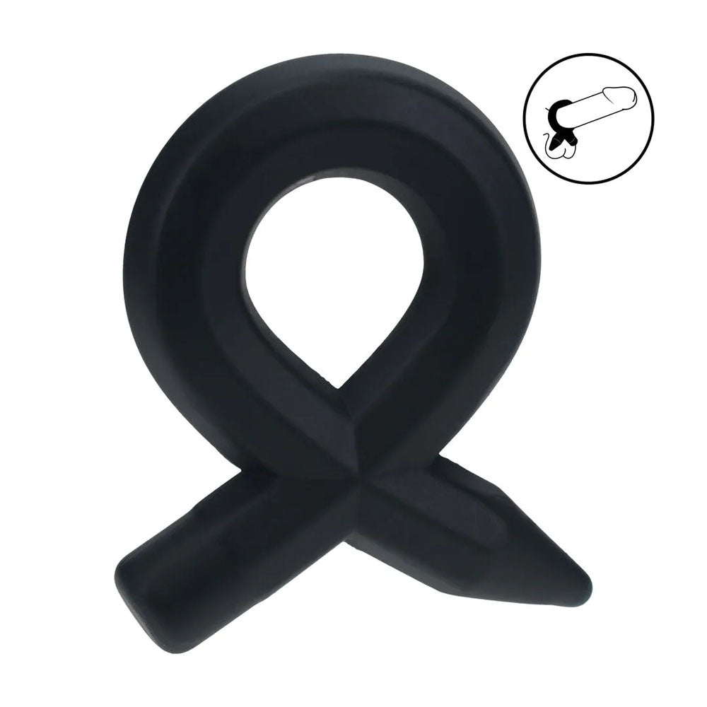LEVELZ Pencil Liquid Silicone Cock Ring - Black Cock Ring-LVL01-0035BLK