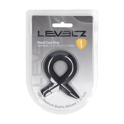 LEVELZ Pencil Liquid Silicone Cock Ring - Black Cock Ring-LVL01-0035BLK