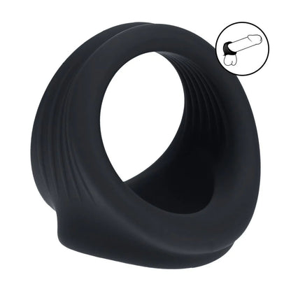 LEVELZ Silicone Cock & Ball Harness - Black - Black Cock & Ball Ring-LVL01-0038BLK