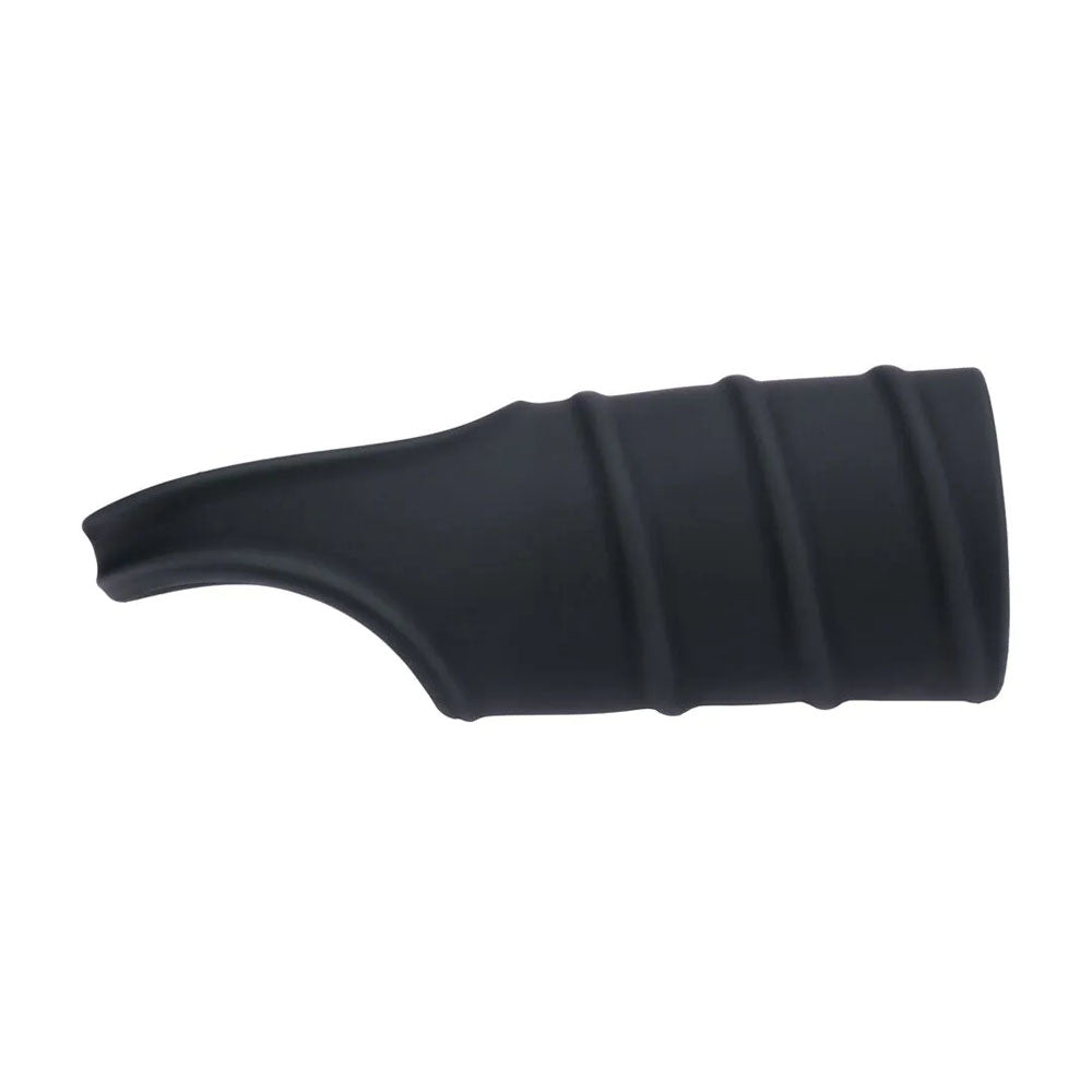 LEVELZ Silicone Cock Ring & Ribbed Sleeve - Black Cock Ring with Sleeve-LVL01-0045BLK