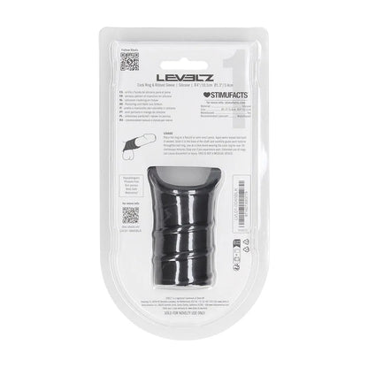 LEVELZ Silicone Cock Ring & Ribbed Sleeve - Black Cock Ring with Sleeve-LVL01-0045BLK