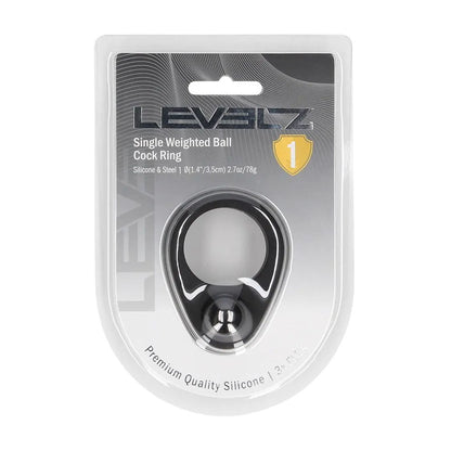 LEVELZ Single Weighted Ball Cock Ring - Black - Black Weighted Cock Ring-LVL01-0050BLK