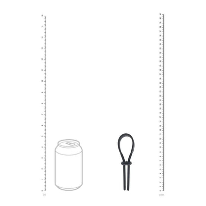 LEVELZ Wide Adjustable Silicone Lasso Cock Ring - Black Adjustable Cock Ring-LVL01-0053BLK
