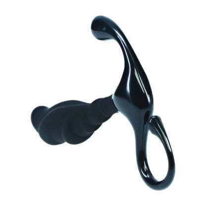 LEVELZ Rippled with Hard Loop Prostate Massager - Medium - Black Medium Prostate Massager-LVL02-0025BLK