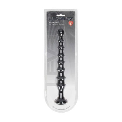 LEVELZ Ribbed Silicone Flared Anal Probe - Black 26.7 cm Anal Beads-LVL02-0030BLK